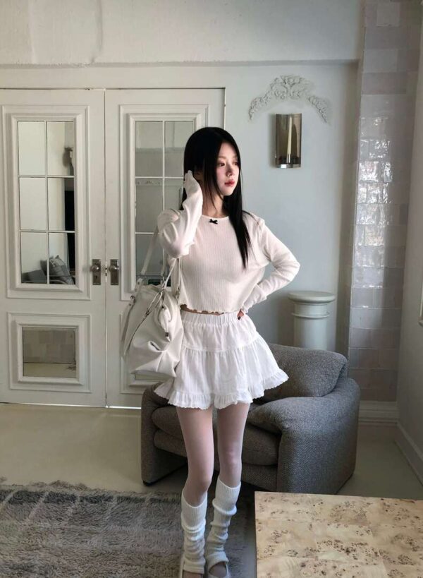 Z28 Nadia娜迪亞的鬆緊腰蕾絲裙子