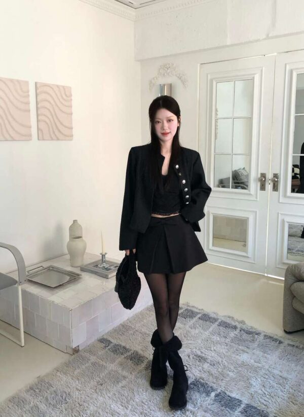 Z05 Heloise洛伊絲的法式針織銀扣外套