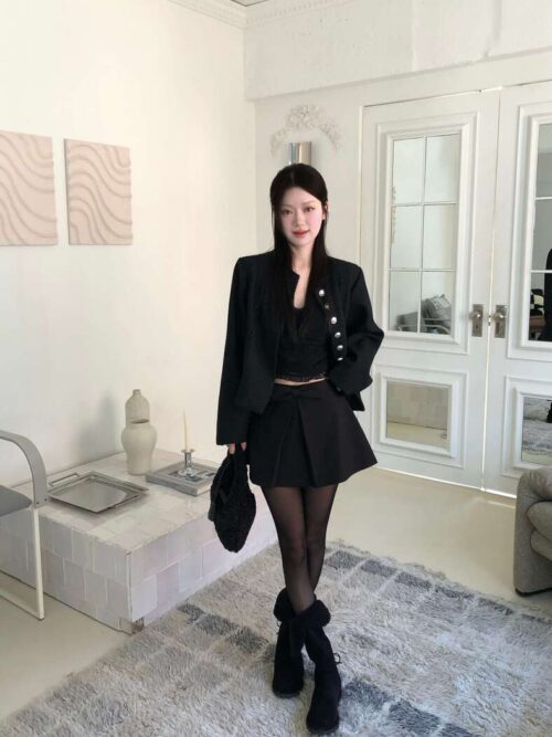 Z03 Vienna維也納晚宴的蝴蝶結百褶裙