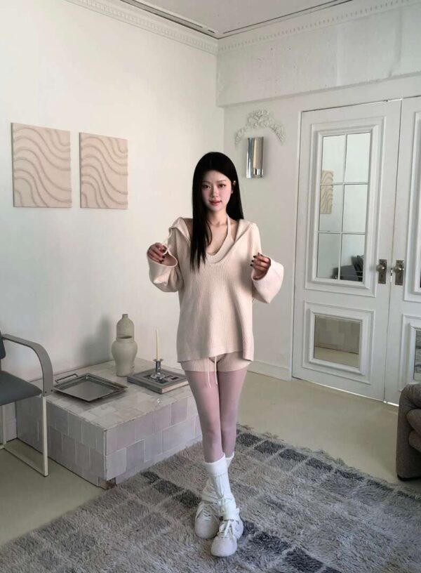 Z16 Daisy黛西的慵懶寬鬆連帽針織上衣