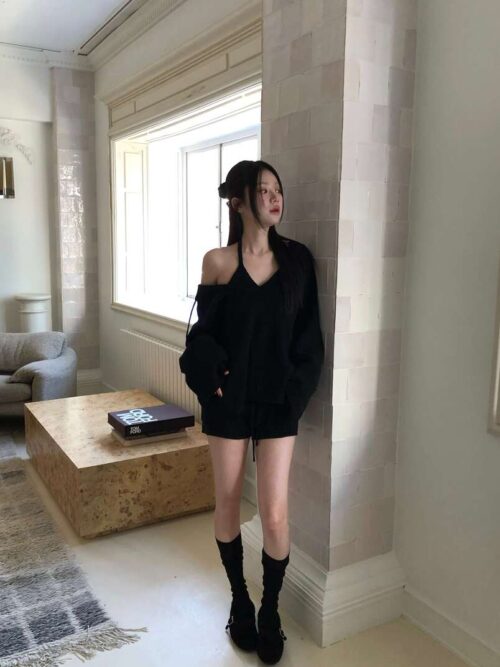 Z16 Daisy黛西的慵懶寬鬆連帽針織上衣