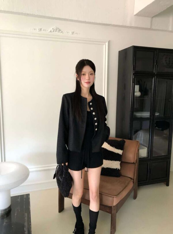 Z15 Thea西婭的法式柔軟針織繞脖背心+短褲