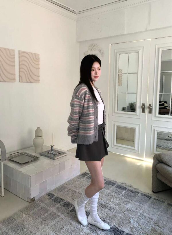 1 (52) Z20 佛羅倫薩的玫瑰園條紋羊毛針織外套