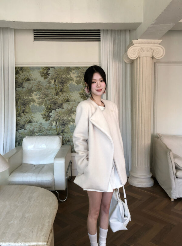 1 (58) Z36 查茨沃斯莊園的柔軟短毛貝殼扣外套