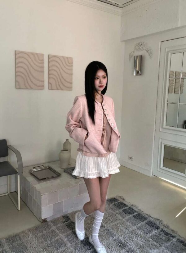 Z05 Heloise洛伊絲的法式針織銀扣外套