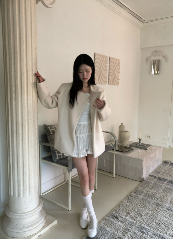 Z36 查茨沃斯莊園的柔軟短毛貝殼扣外套