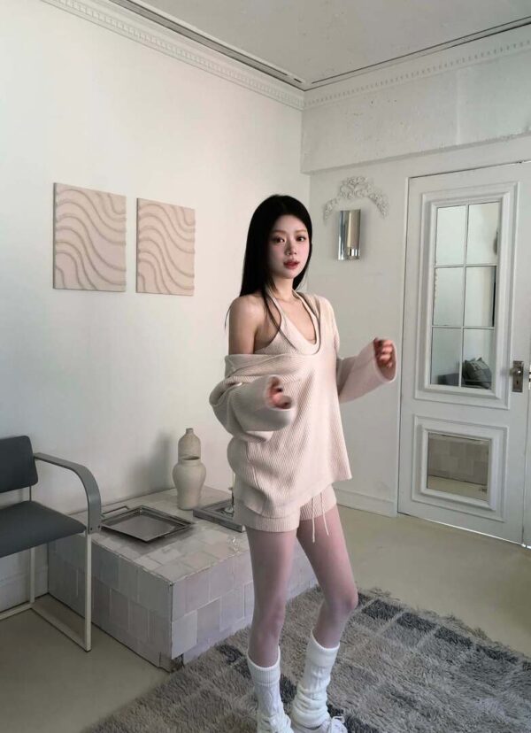 Z16 Daisy黛西的慵懶寬鬆連帽針織上衣