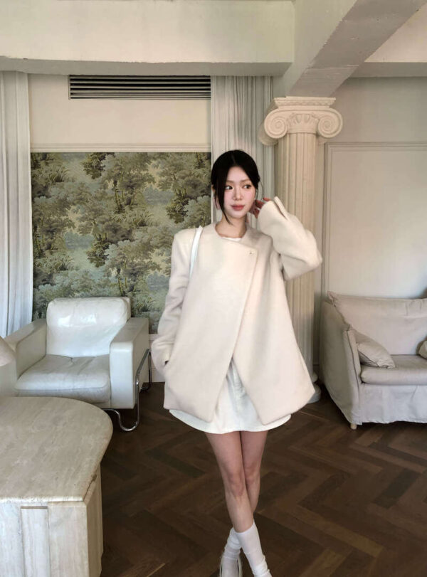 2 Z36 查茨沃斯莊園的柔軟短毛貝殼扣外套