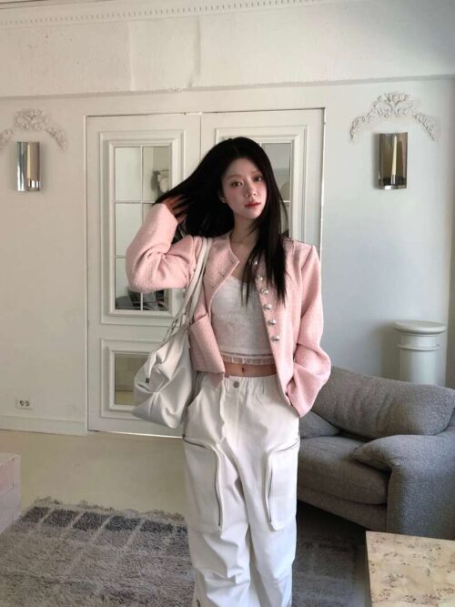 Z05 Heloise洛伊絲的法式針織銀扣外套