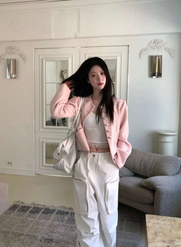 Z05 Heloise洛伊絲的法式針織銀扣外套