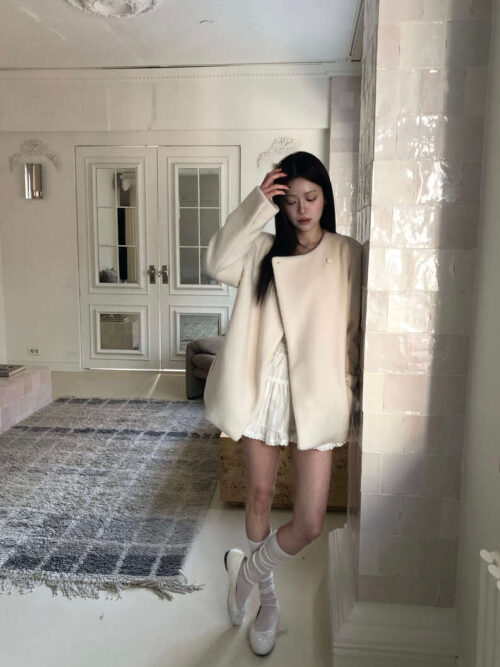 Z36 查茨沃斯莊園的柔軟短毛貝殼扣外套