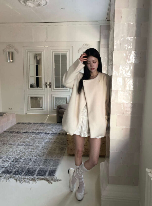 8 Z36 查茨沃斯莊園的柔軟短毛貝殼扣外套