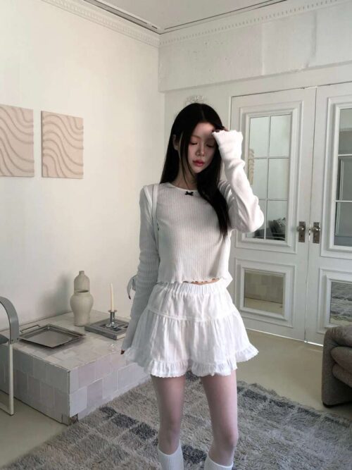 Z28 Nadia娜迪亞的鬆緊腰蕾絲裙子