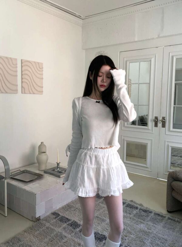 Z28 Nadia娜迪亞的鬆緊腰蕾絲裙子