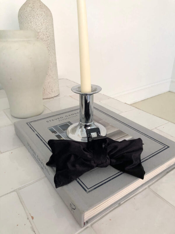 Z47 莫奈的蝴蝶結黑色絲絨髮夾