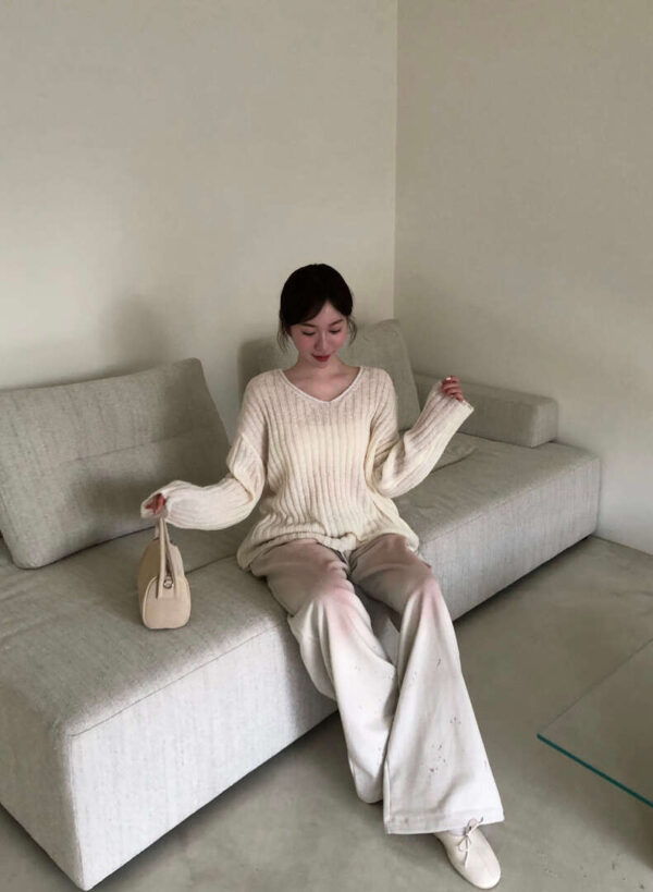 AB07 Winnie溫妮的粉嫩腮紅直筒棉褲