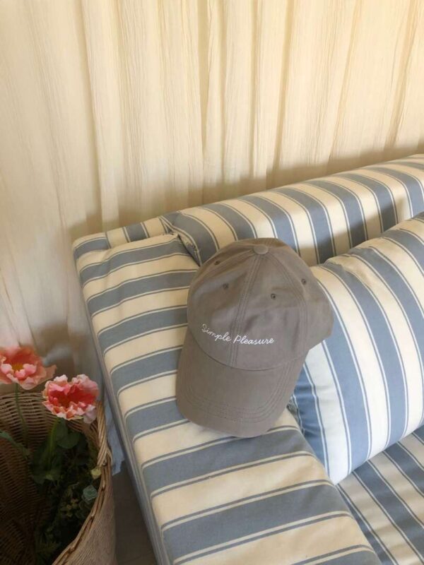 AB29 Phoebe菲比的淺灰法式英文刺繡棒球帽