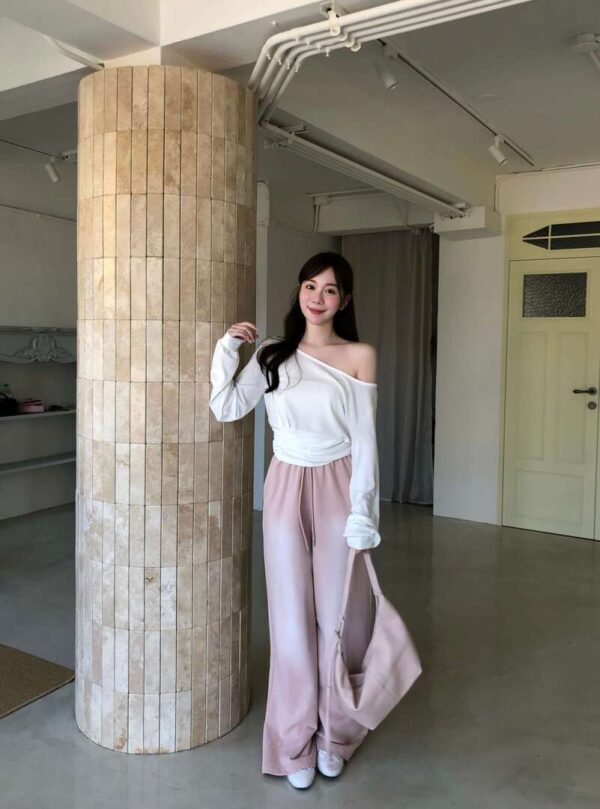 AB07 Winnie溫妮的粉嫩腮紅直筒棉褲