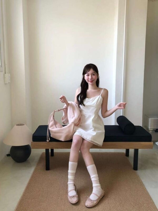 AB04 杜樂麗花園的典雅拼接網紗短洋裝