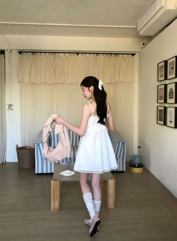 AB04 杜樂麗花園的典雅拼接網紗短洋裝