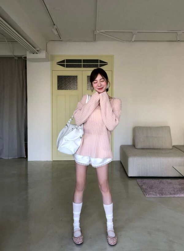 AB14 Hepburn赫本的浪漫柔軟針織衫上衣