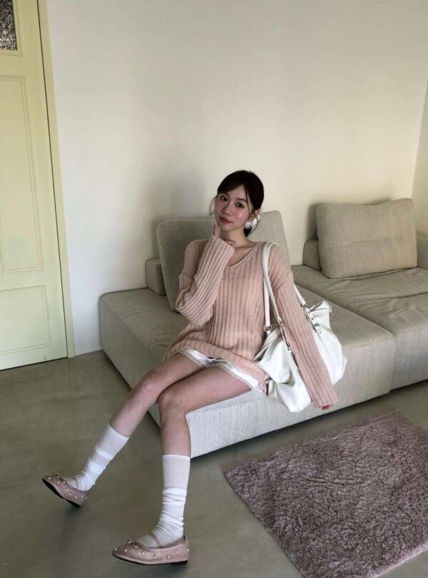 AB14 Hepburn赫本的浪漫柔軟針織衫上衣