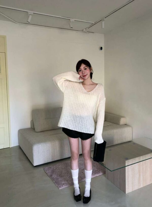 AB14 Hepburn赫本的浪漫柔軟針織衫上衣