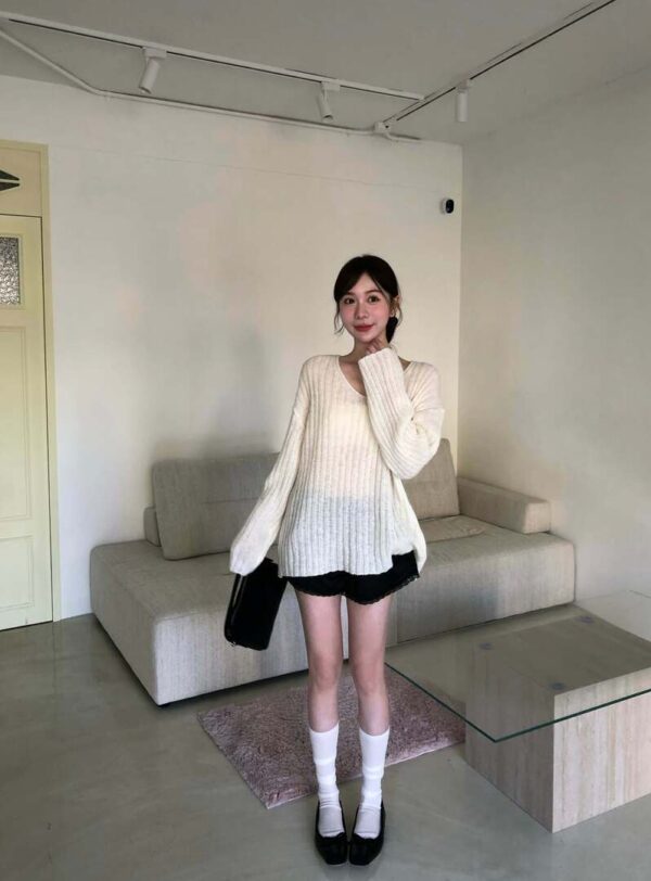 AB14 Hepburn赫本的浪漫柔軟針織衫上衣