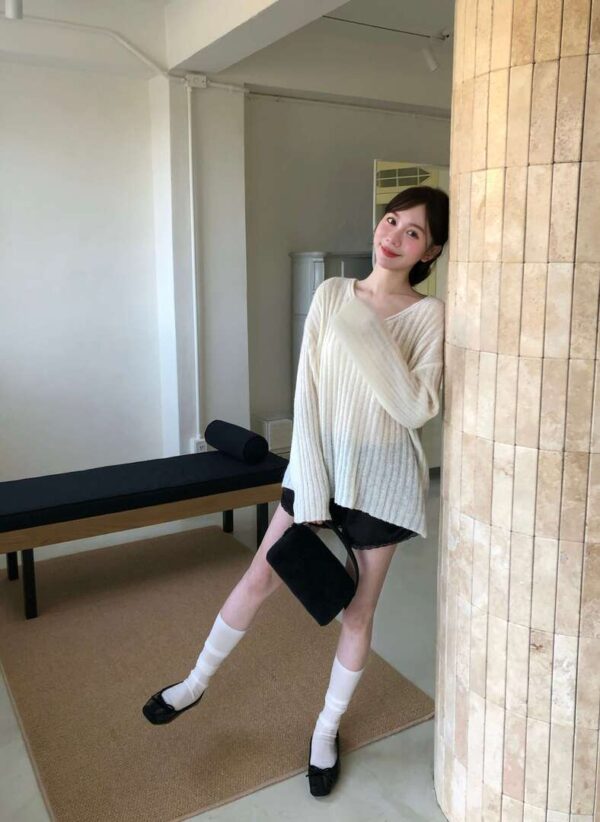 AB14 Hepburn赫本的浪漫柔軟針織衫上衣