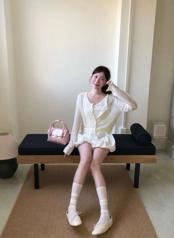 AB19 Rosalie羅莎莉的小花蕾絲蝴蝶結花苞短褲