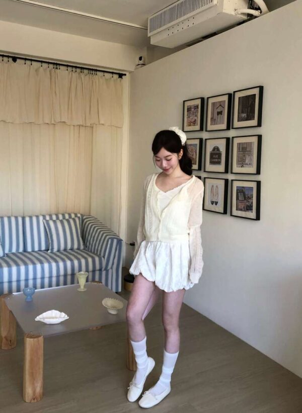 AB19 Rosalie羅莎莉的小花蕾絲蝴蝶結花苞短褲