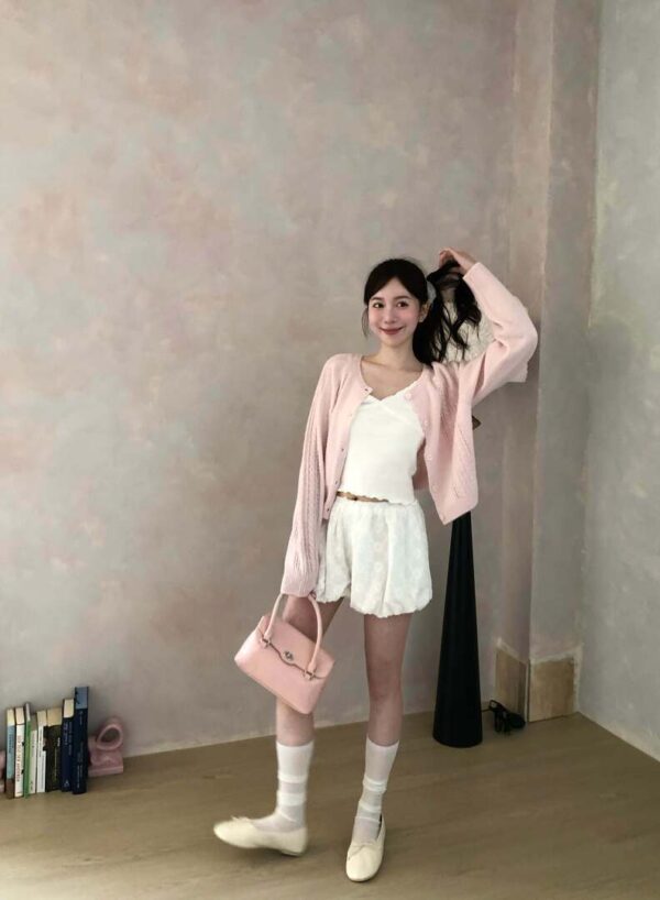 AB19 Rosalie羅莎莉的小花蕾絲蝴蝶結花苞短褲