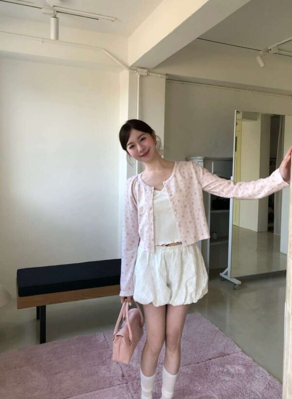 AB19 Rosalie羅莎莉的小花蕾絲蝴蝶結花苞短褲