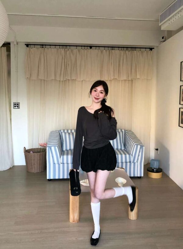 AB19 Rosalie羅莎莉的小花蕾絲蝴蝶結花苞短褲