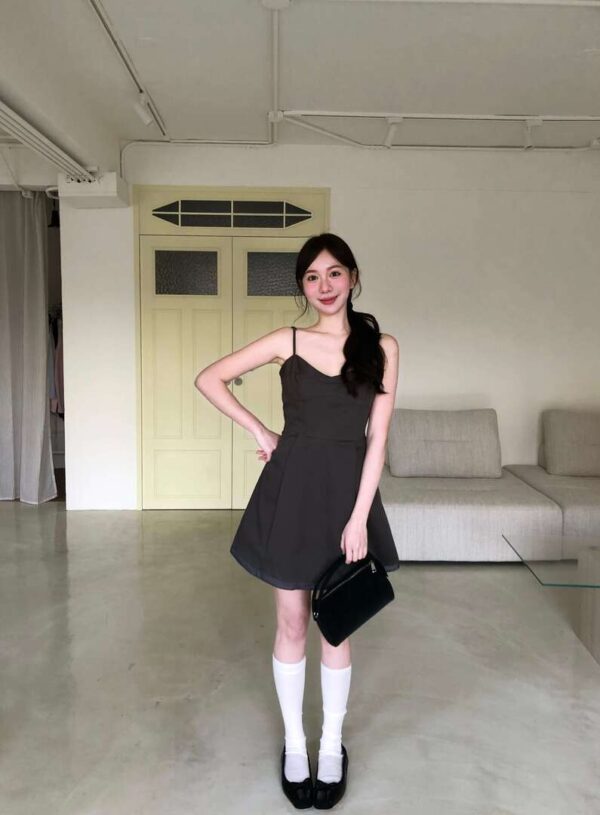 AB04 杜樂麗花園的典雅拼接網紗短洋裝