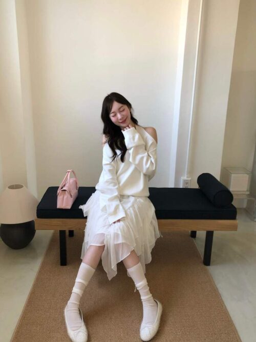 AB11 Cecilia塞西莉雅的柔紗不規則中長裙