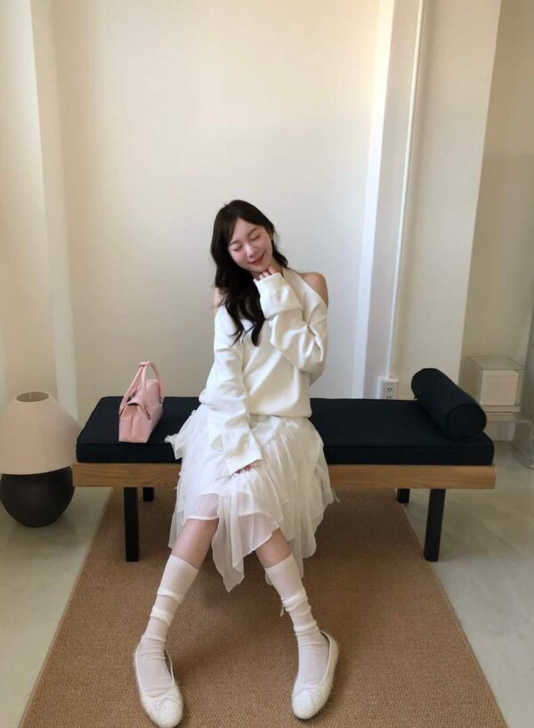 AB11 Cecilia塞西莉雅的柔紗不規則中長裙