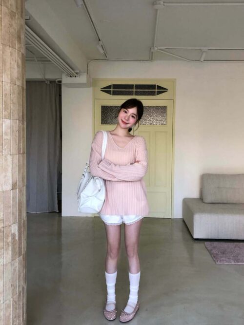 AB14 Hepburn赫本的浪漫柔軟針織衫上衣