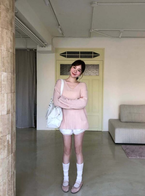 AB14 Hepburn赫本的浪漫柔軟針織衫上衣