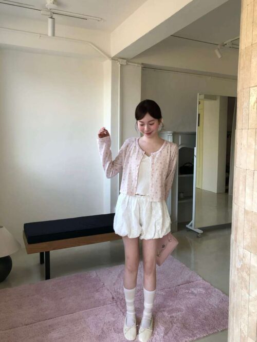 AB16 維也納的霍夫堡小玫瑰蕾絲珍珠薄外套