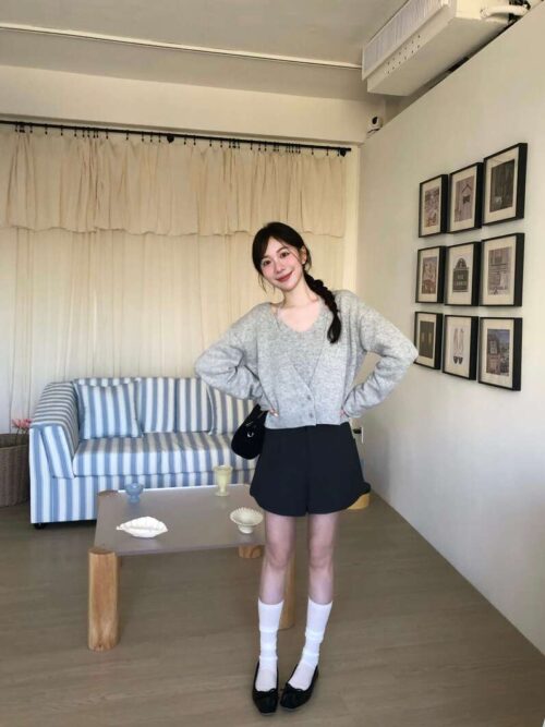 AB25 艾莉諾的巴黎花園薄款顯瘦西裝短褲