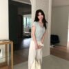AC07 Eileen愛麗的貝殼捲邊柔軟天絲棉上衣