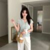 AC07 Eileen愛麗的貝殼捲邊柔軟天絲棉上衣