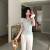 AC04 Celine瑟琳的設計師輕薄鬆緊腰直筒棉褲
