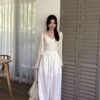 1 (19) AC03 Elodie艾洛蒂的薄款柔軟直細坑條綁帶外套