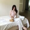 AC07 Eileen愛麗的貝殼捲邊柔軟天絲棉上衣