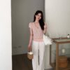 AC07 Eileen愛麗的貝殼捲邊柔軟天絲棉上衣