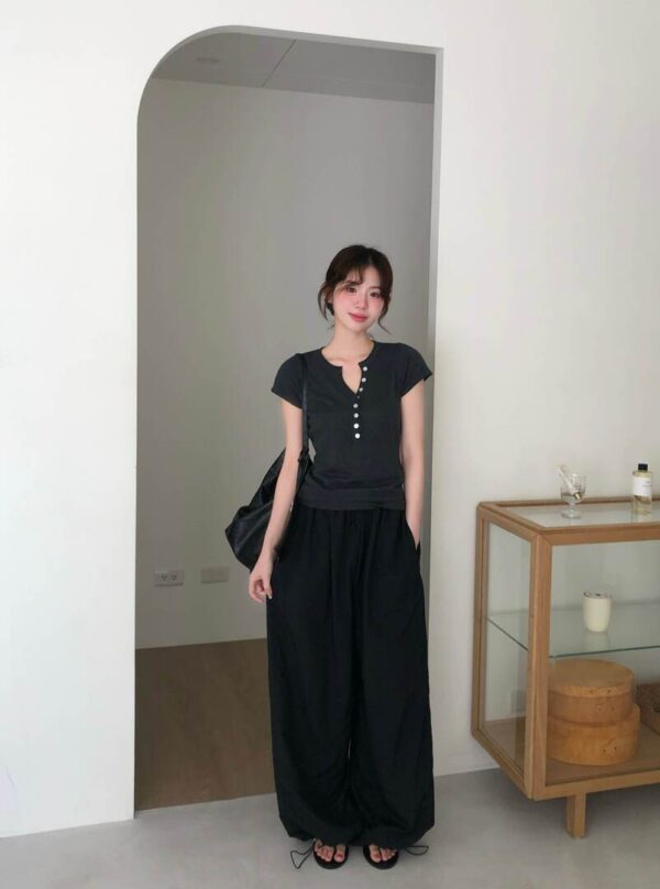 AC07 Eileen愛麗的貝殼捲邊柔軟天絲棉上衣