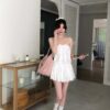 AC11 Cassie卡西的柔軟小花蕾絲平口蝴蝶結背心