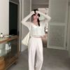 AC19 Nina妮娜的濟州島彈力小碎花直筒長褲